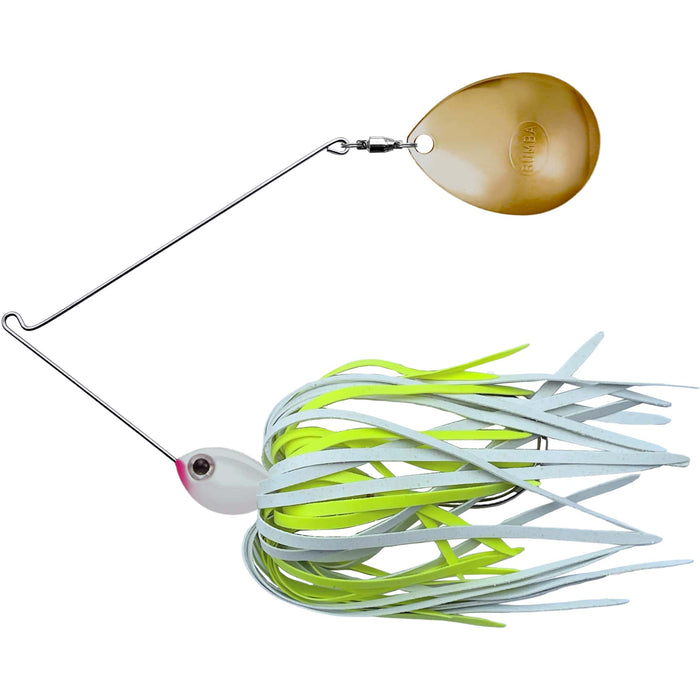 The Original Spinnerbait Fishing Lures-White/Chartreuse Rubber Skirt, Gold Single Colorado Blade