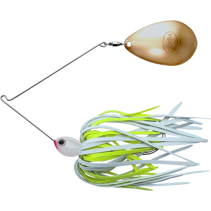 The Original Spinnerbait Fishing Lures-White/Chartreuse Rubber Skirt, Gold Indiana Blade