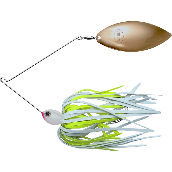 The Original Spinnerbait Fishing Lures-White/Chartreuse Rubber Skirt, Gold Willow Leaf Blade