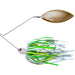 The Original Spinnerbait Fishing Lures-White/Chartreuse/Lime Rubber Skirt, Gold Willow Leaf Blade