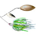 The Original Spinnerbait Fishing Lures-White/Chartreuse/Lime Rubber Skirt, Nickel/Gold Double Willow Leaf Blades