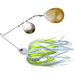 The Original Spinnerbait Fishing Lures-White/Chartreuse Rubber Skirt, Nickel/Gold Double Colorado Leaf Blades