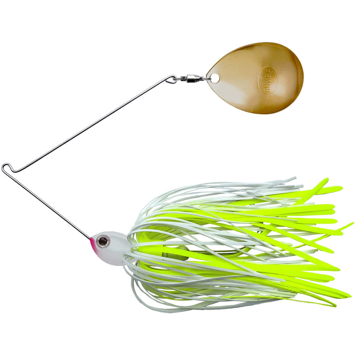 The Original Spinnerbait Fishing Lures-White/Chartreuse Silicone Skirt, Gold Single Colorado Blade