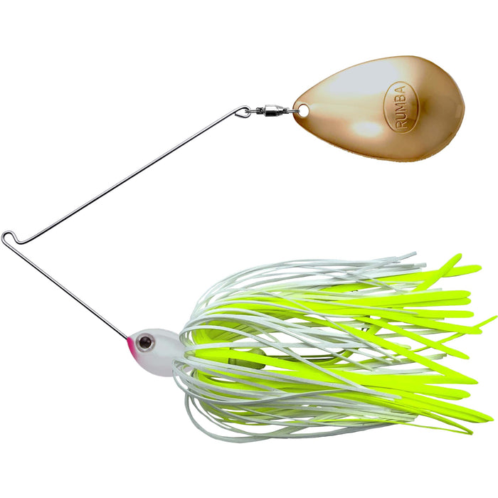 The Original Spinnerbait Fishing Lures-White/Chartreuse Silicone Skirt, Gold Indiana Blade