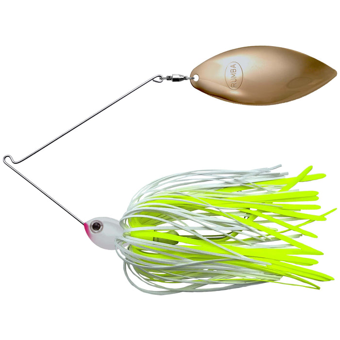 The Original Spinnerbait Fishing Lures-White/Chartreuse Silicone Skirt, Gold Willow Leaf Blade