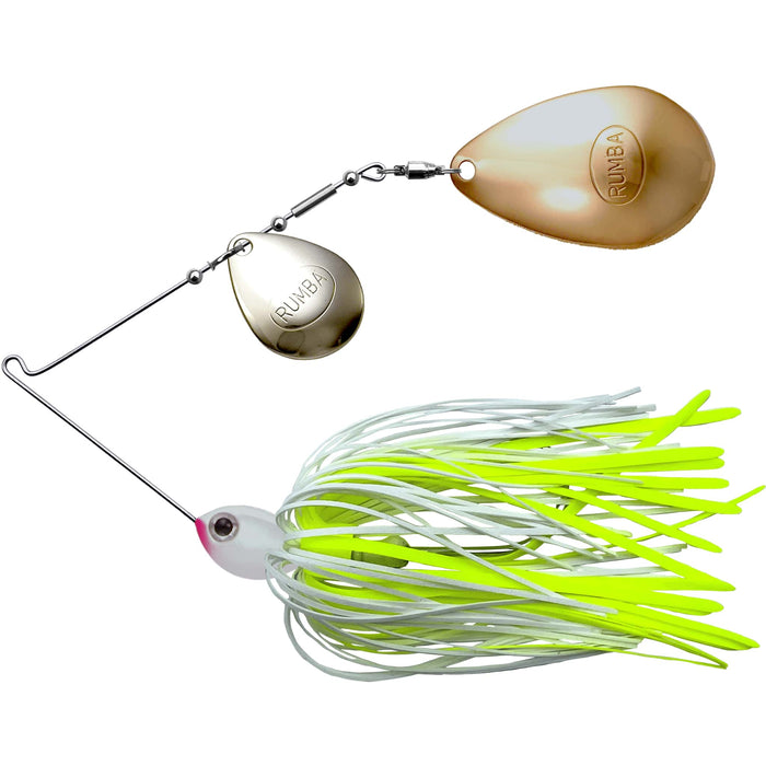 The Original Spinnerbait Fishing Lures-White/Chartreuse Silicone Skirt, Nickel/Gold Colorado/Indiana Blades