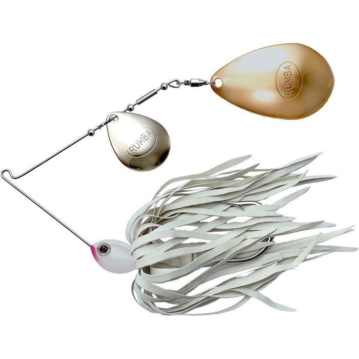 The Original Spinnerbait Fishing Lures-White Rubber Skirt, Nickel/Gold Colorado/Indiana Blades
