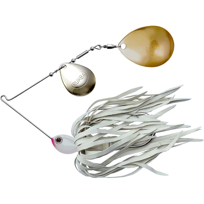 The Original Spinnerbait Fishing Lures-White Rubber Skirt, Nickel/Gold Double Colorado Leaf Blades
