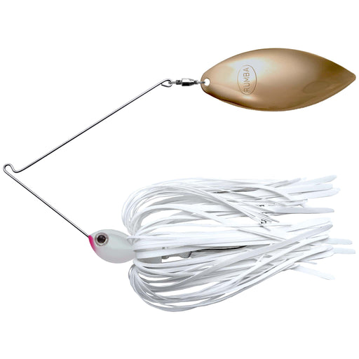 The Original Spinnerbait Fishing Lures-White Silicone Skirt, Gold Willow Leaf Blade
