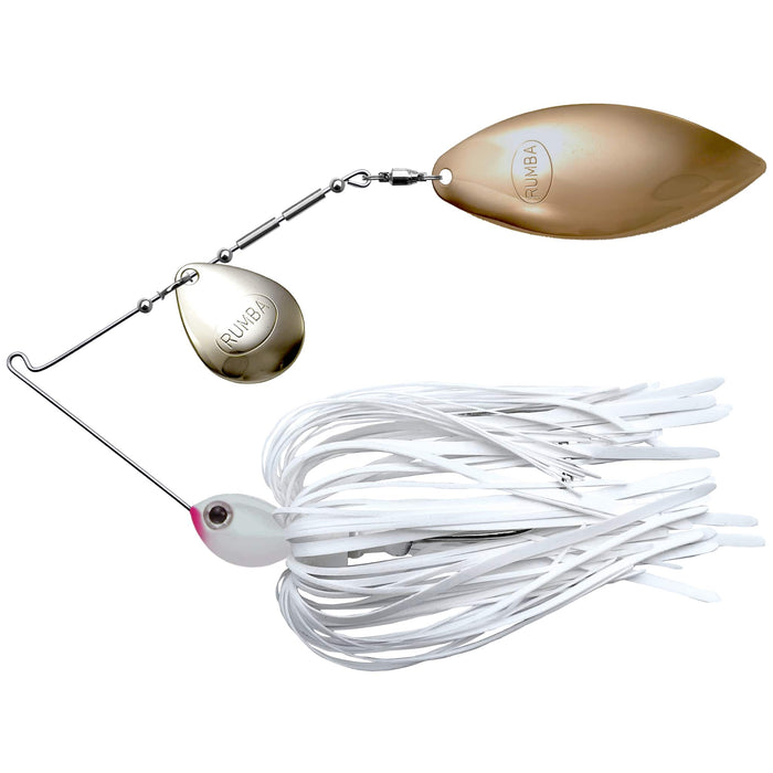 The Original Spinnerbait Fishing Lures-White Silicone Skirt, Nickel/Gold Tandem Blades